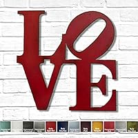 LOVE Metal Wall Art - Choose your size - 8x8, 11x11, 17x17, 24x24 or 36x36 inch tall - Choose LOVE, HOME, HOPE or AMOR sign - Choose your Patina Color