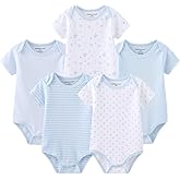Kiddiezoom Baby Bodysuit Newborn Short Sleeve baby One-Piece Cotton 5-Pack baby clothes