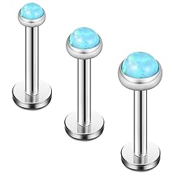 Ruifan Blue Opal Jeweled Internally Threaded