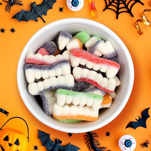 GUMMI FANGS CANDY, 1 POUND BULK HALLOWEEN CANDY BAG, VAMPIRE TEETH, HALLOWEEN CANDY, HALLOWEEN GUMMIES