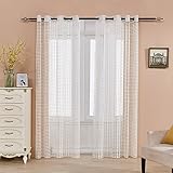 Fassbel Lace Sheer Curtains Polyester Fabric Room Divider Strip Tassel Screen Partition Curtains for Weeding Party Restaurant Bedroom Home Decoration Doorway Curtains (54