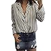 Vovotrade Women's Long Sleeve V Neck Striped Printed Casual Blouse Tops