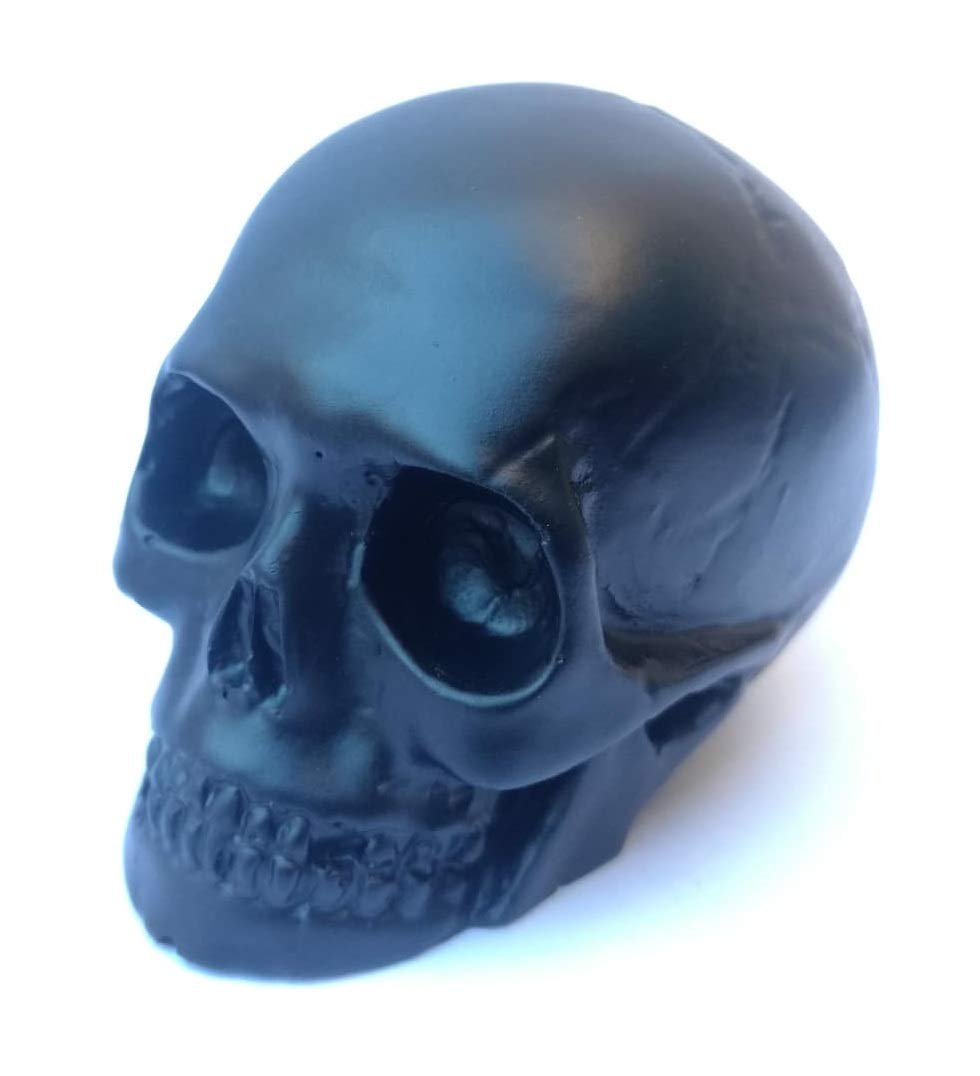 Eurofusioni Black Skull Ornament Miniature Figurine - Statuette Ideal for gifts - Hand painted resin mini statue - H 2 in