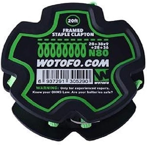 Wotofo Framed Staple Clapton Wire 20ft/Spool N80 Material. 28GA+38GAx9+28GA. 100% Genuine