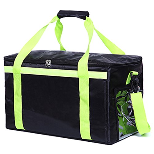 Penck Insulated Food Delivery Grocery Bag Carrier Collapsible Waterproof Extra Large Reusable Shopping Tote ZIPPER Top Lid For Hot or Cold Food