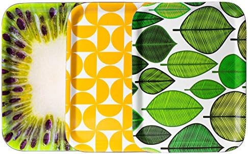 Serving Tray, Set of 3, 20 x 27 cm, Rectangular, Laminated and Extra Resistant, Perfect for Drinks, Tea and Coffee, Great for Parties, Colourful and Elegant - by Stoptray