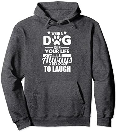 Unisex When a Dog is in Your Life Dog Lover Hoodie for Men, Woman XL: Dark Heather