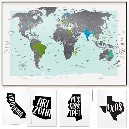 World Map Poster | Largest World Map for Wall | 24x36 inch Map ...