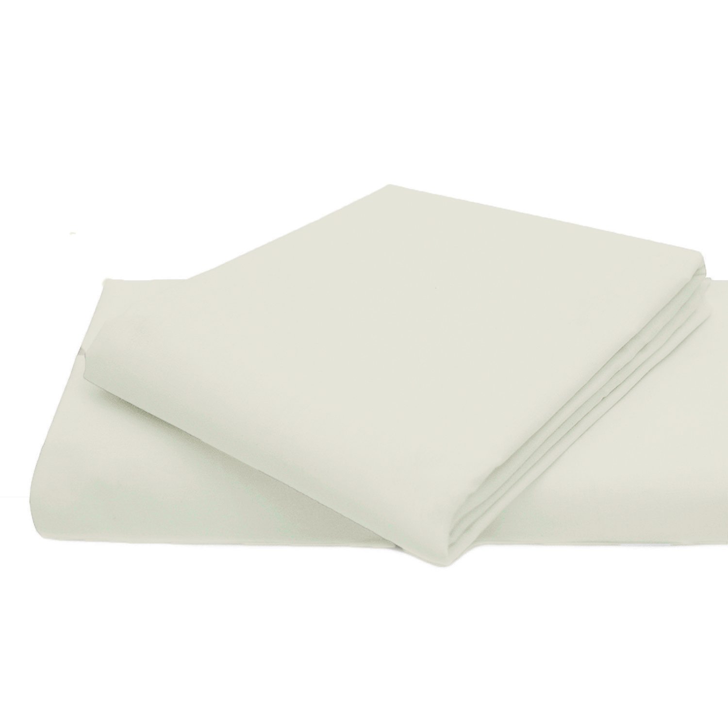 AmigoZone Cotton Percale Easy Care Polycotton Flat Sheet (Cream, Double)