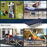 Overmont Folding Camping Bed with Mattress 550LBS 28in Wide Heavy Duty view 2