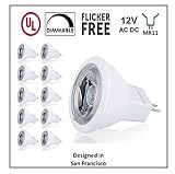CBConcept UL-Listed MR11 GU4.0 LED Light Bulbs, 5-Pack, 1.8 Watt, Dimmable 220 Lumen, Pure White 6000K, 36° Beam Angle, 12 Volt, 20W Halogen Bulbs Equivalent,Landscape/Accent/Recessed/Track Lighting
