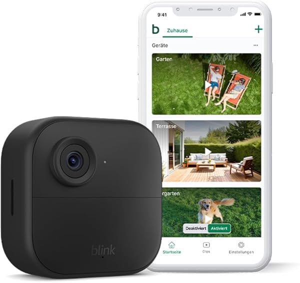 Blink-Kamera Outdoor 4 | Kabellose intelligente HD-Sicherheitskamera, zwei Jahre Batterielaufzeit, fortschrittliche Bewegungserfassung, funktioniert mit Alexa | Nur Zusatzkamera | IP65