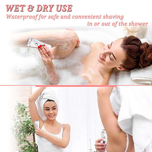 Electric Razor for Women, ISTON Rechargeable Wet and Dry Painless Lady Shaver Body Hair Remover for Face Legs Underarms and Bikini Trimmer Cordless Waterproof Hair Shaver with LED Battery Life Display - Thumbnail 3