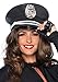 Leg Avenue Women's Sequin cop hat, Black/Silver, One Size