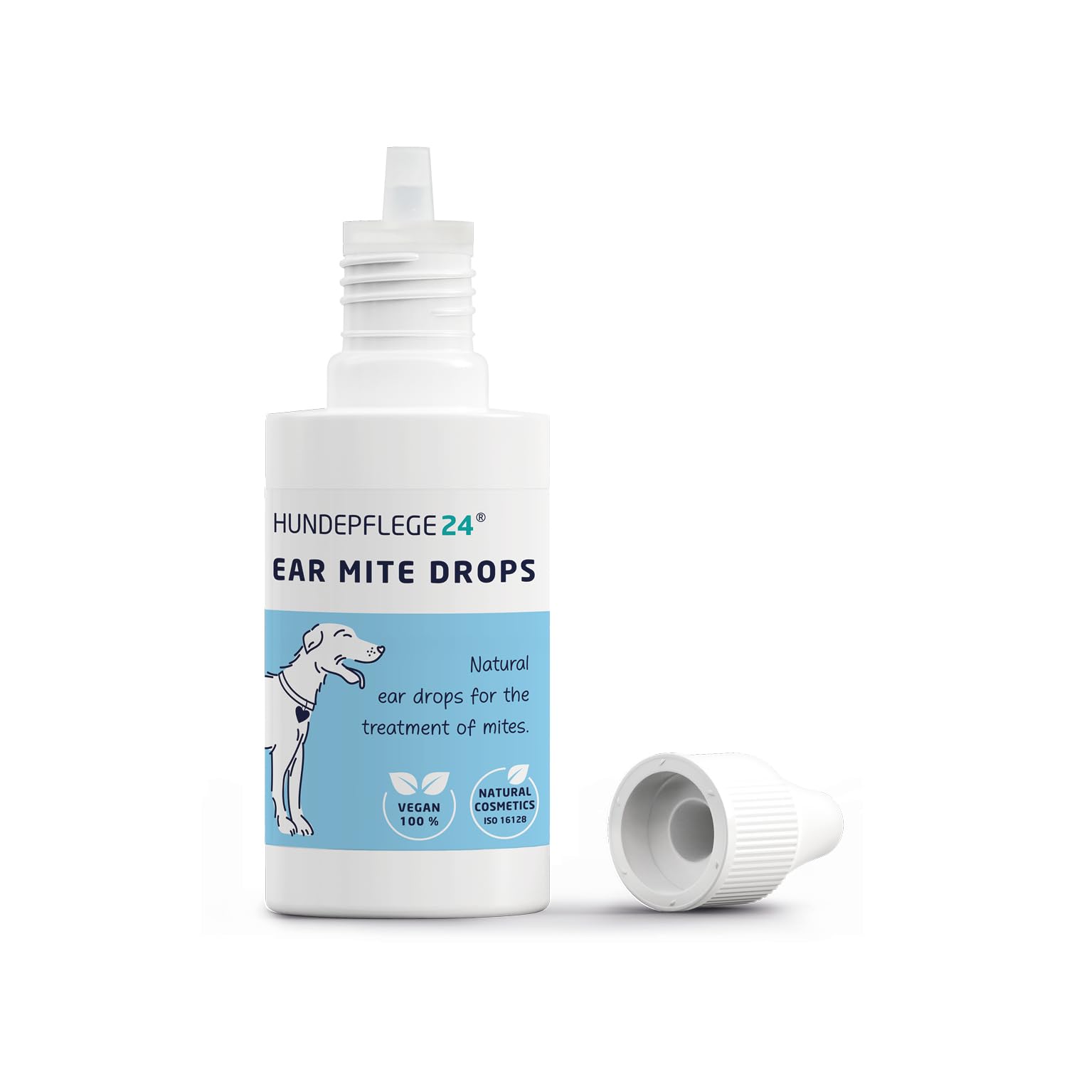 Hundepflege24 ear drops for dogs & cats against ear mites, inflammation, ear mange, itching & discharge - 100% natural, effective immediate relief - dog ear drops for infection 50ml