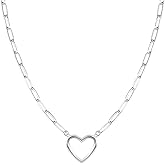 Zeffy Cute Heart Necklace 18k Gold/Silver Plated Tiny Heart Pendant Choker Necklaces Gold Love Heart Chain Necklace for Women Dainty Gold Jewelry Valentines Day Gifts for Women Girls Teen Girls
