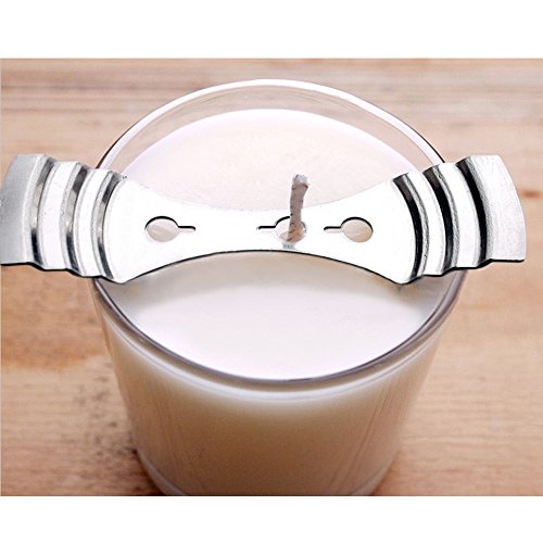 20 Pack Metal Candle Wick Centering Devices Stainless Steel Candle Core Holder for Candle DIY Making (Wick Centering Device, Silver)