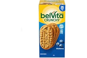 WHIZZOTECH belVita Crunchy Blueberry Breakfast Biscuits 25 Packs, 4 Biscuits Per Pack