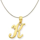 The Black Bow 14k Yellow Gold, Mimi, Sm Script Initial K Necklace