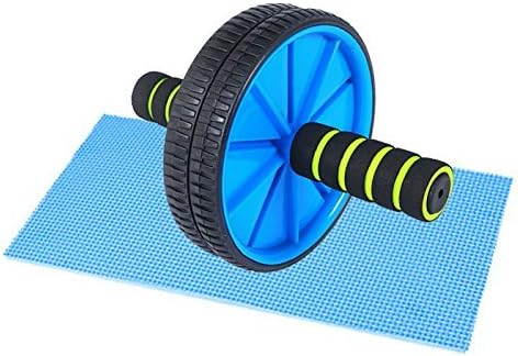 KS HEALTHCARE GB Product Men's AB Wheel Roller Abdominal Workout for Exercise and Knee Mat (Silver and Black)