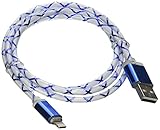 ACE Apple LED Charger Light up Charging Cable Luminescent Visible Current Flow Smart Charger & Sync Cable for Apple Iphone 5\5s\5c\6\6 Plus\ipad 3\4\ Mini Air Ios7\8 (Blue)