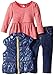 Nautica Girls' Puff Fill Vest Yarn Dye Striped Top Lurex Stitching