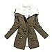 Aro Lora Women's Winter Warm Faux Lamb Wool Coat Parka Cotton Outwear Jacket US Large Armygreen