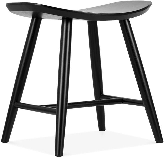 Taburete Bajo de Madera Hatton, Negro 45cm: Amazon.es: Hogar