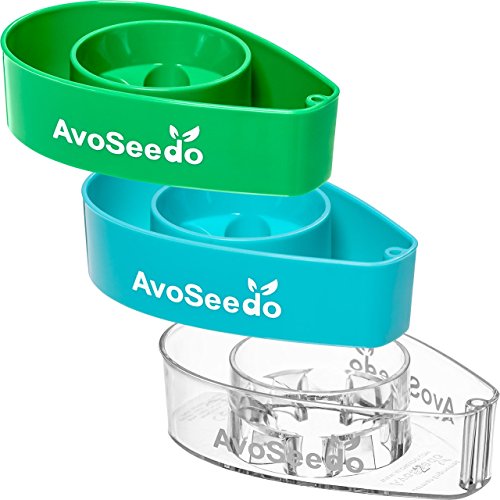 AvoSeedo - Grow your own Avocado Tree, 3 Pack, Green/Blue & Transparent