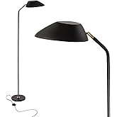 Folux Industrial Minimalist Metal Floor Lamp Matte Black, Modern 67'' Standing Lamp for Reading, Bedside, Living Room, Foot P