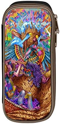 Multifunction Pencil Case Psychedelic Hippy Art Cosmetic Bag Big Capacity Pen Holder Pouch Durable Stationery with Double Zipper