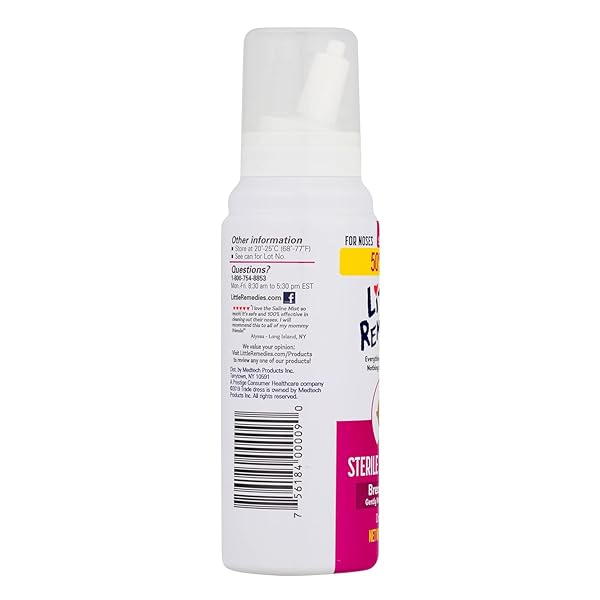 LITTLE REMEDIES STERILE SALINE NASAL MIST, SAFE FOR NEWBORNS, 3 OZ