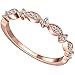 BOHG Jewelry Women's 3mm 18k Rose Gold Plated Cubic Zirconia CZ Love Eternity Promise Ring Wedding Band
