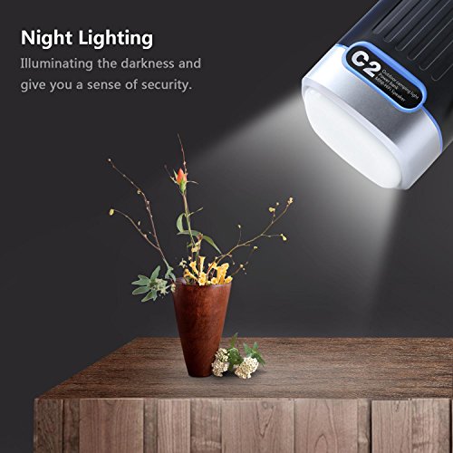 Bluetooth Speaker- Wireless Portable Outdoor Stereo Speaker with HD Audio, 2 Mode LED Lights, USB Charging and SOS Alarm and Flash, Best for Camping, Table Lamp and Power Bank Electronics, Home Audio, Speakers, Satellite Speakers
