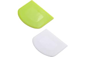 2 Piece Dough & Bowl Scrapers,Bpa Free Plastic Dough Cutter,Thickened Flexible Scraper For Bowl,Versatile Scraper For Home An