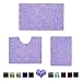 HOMEIDEAS [Upgraded] 3 Pieces Bathroom Rugs Set Lavender, Luxury Soft Chenille Bath Mats Set, Absorbent Shaggy Bath Rugs & Slip Resistant Plush Carpets Mats for Tub, Shower, Bathroom