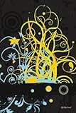 My Daily Journal: Yellow Abstract Black Background, Lined Journal, 6 x 9, 200 Pages by 