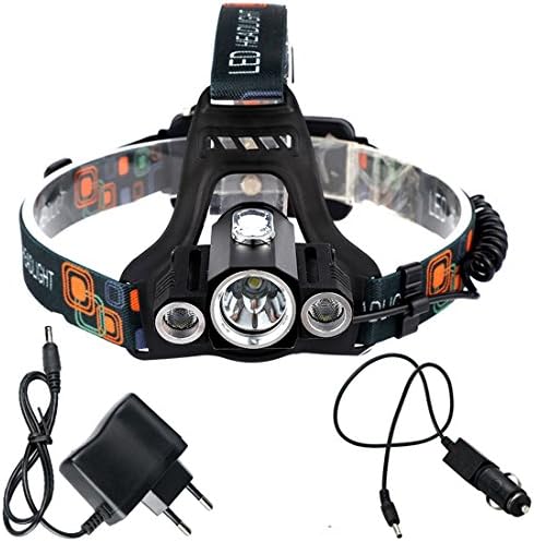 Skycoolwin Design 6000Lm Multifunction 4-Modes Head Lamp Bead T6+2R5 LED Headlamp Camping Light Bike Lamp