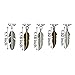 PRESTIGE CARTRIDGE100PCS Mixed DIY Antique Bronze Silver Feather Charms Pendants Jewelry Making Accessories for Crafting, Bracelets, Necklace by SkyCooool