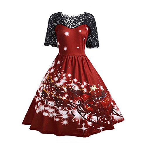 open lace back dress Red Striped Christmas Skater Dress – Holiday Party Outfit, Retro Bow Dress, Festive Swing Dress, Cute Holiday Bound Look Xs main image 0