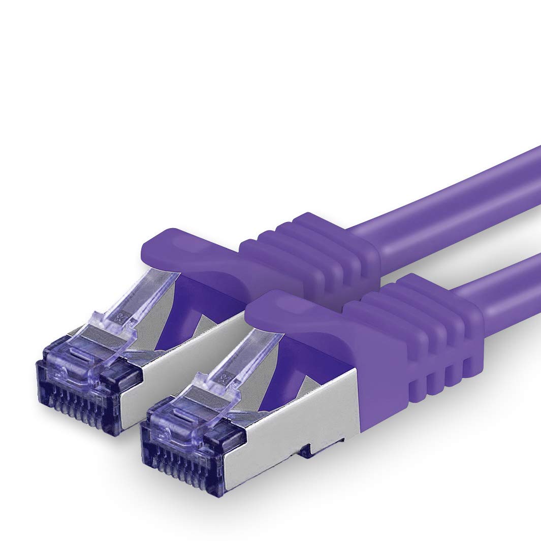 1aTTack.de Cat.7 network cable 3.0 m - purple - 1 piece - Cat7 patch cable (SFTP/PIMF/LSZH) raw cable 10 Gb/s with Rj 45 connector Cat.6a - 1 x 3 meters purple