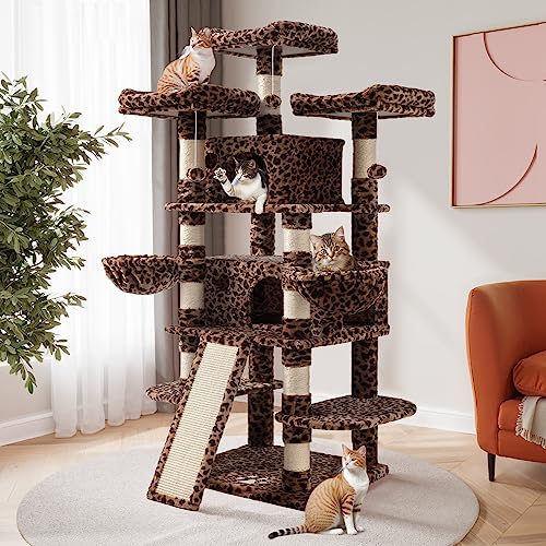 SHA CERLIN 68 Inches Multi-Level Large Cat Tree for Large Kitties/Big Cat Tower…