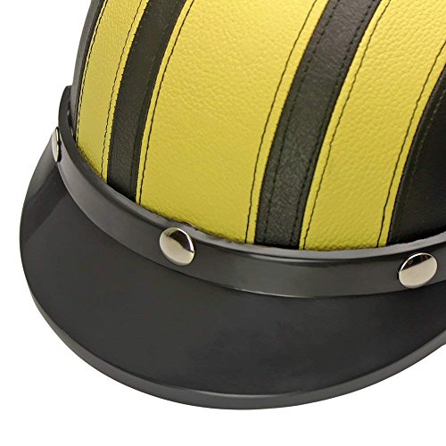 Ocamo Motorcycle Helmet Unisex Men Women Open Face Half Visor Protection Goggles Safety Helmet Yellow - Thumbnail 4