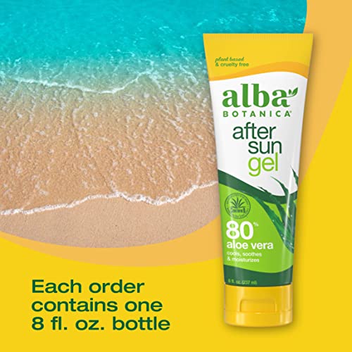 Alba Botanica Aloe Vera Gel for Skin, Cooling After Sun Treatment for