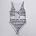 Inorin Women’s Sexy High Waist Black Stripe Printed One Piece Swimsuits Beach Wear