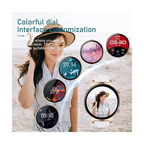Nemheng Smart Watch for Women, Full Touch Fitness Tracker with Heart Rate Monitor, Sleep Monitor,Female Health Tracking…