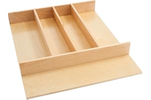 Rev-A-Shelf Trim-to-Fit Silverware Drawer Organizer For Kitchen Utensils, Cutlery Cabinet Storage Divider Insert, 18.5" x 22"