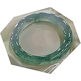 SQPZM Natural Jade Bangle Bracelet for Women Genuine with 100% Grade A Jade Handmade Bracelets,Healing Protection Good Luck