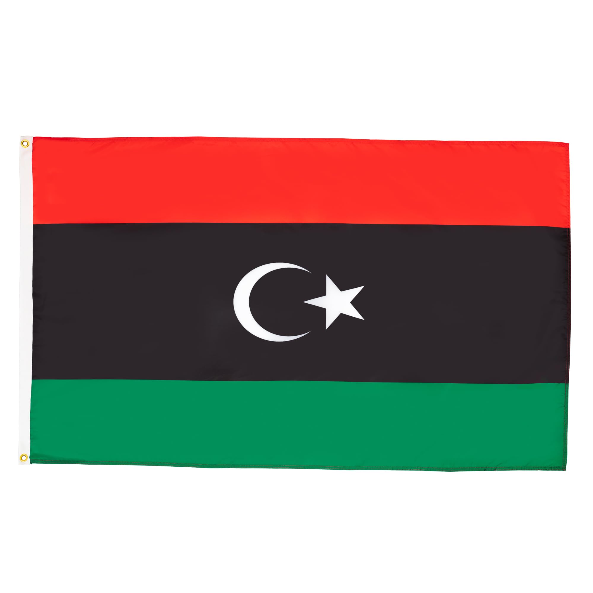 AZ FLAG - Libya Flag - 3x5 Ft - Light Polyester Libyan Banner with Two Brass Eyelets - Fade Resistant - Vivid Colors - 3' x 5' Feet - 150x90 Cm — image 1