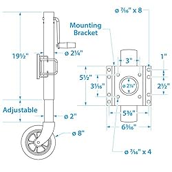 Seachoice Fold Up Trailer Jack, 22-7/8 In., Max